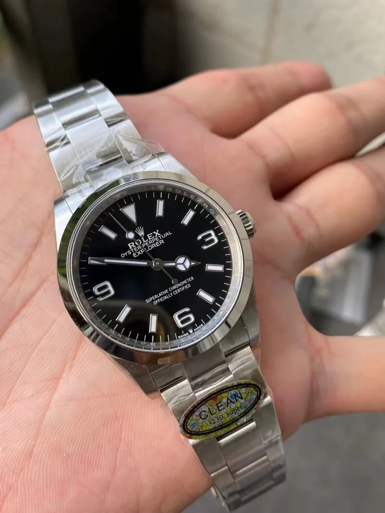 Clean Factory Rolex Explorer 124270 36mm A3230 Black Dial with Large 3,6,9 & Stick Markers