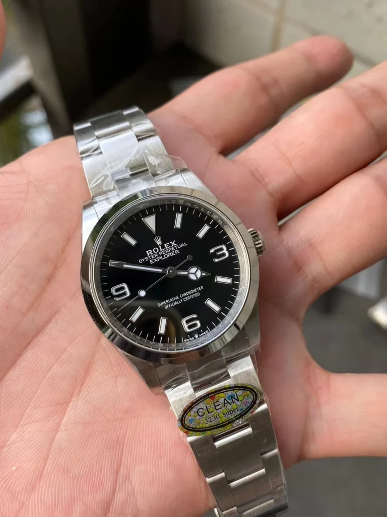 Clean Factory Rolex Explorer 124270 36mm A3230 Black Dial with Large 3,6,9 & Stick Markers