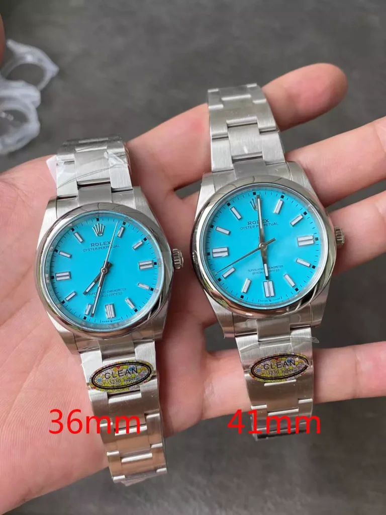 Clean Factory Rolex Oyster Perpetual 124300 41mm 3230 Tiffany Blue Dial with Stick Markers Bracelet