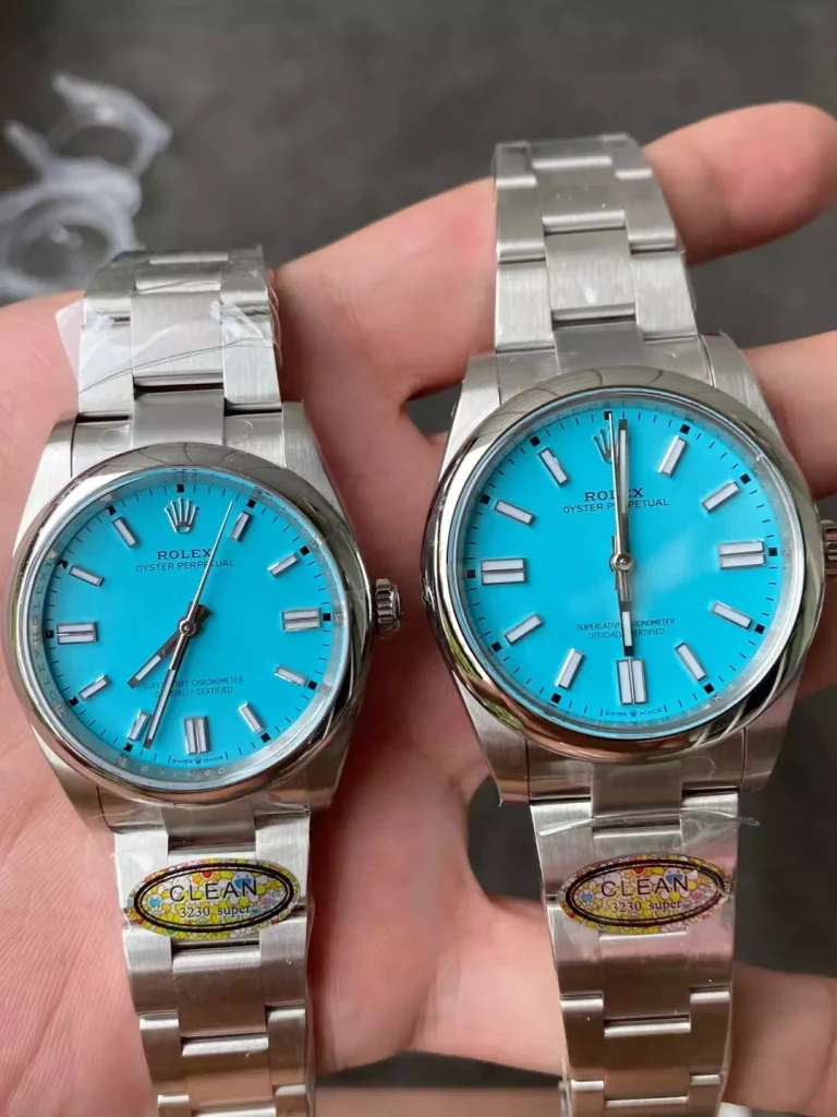 Clean Factory Rolex Oyster Perpetual 124300 41mm 3230 Tiffany Blue Dial with Stick Markers Bracelet