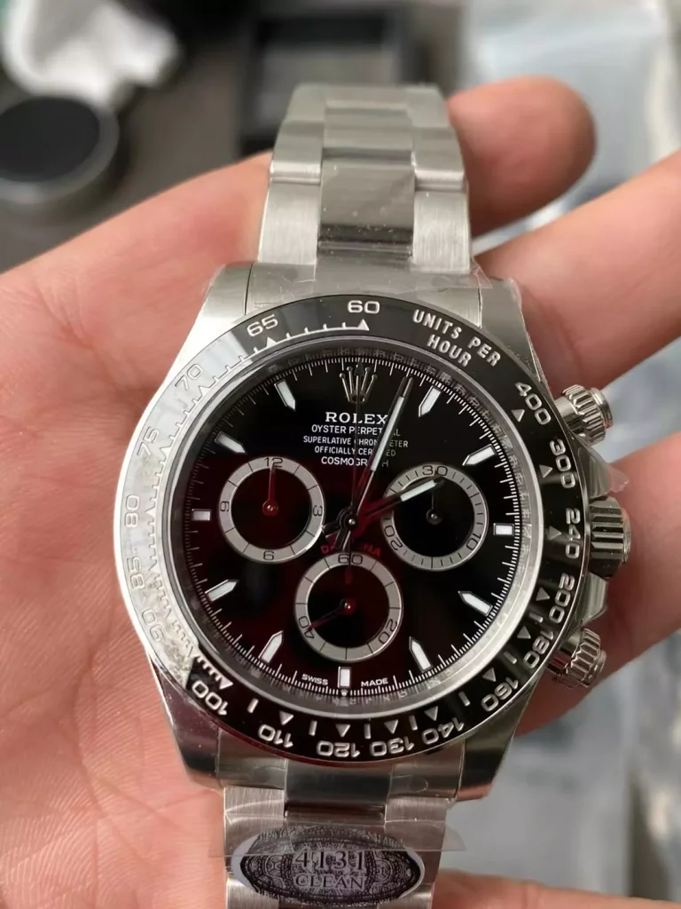 Clean Factory Rolex Daytona 126500 40mm SH4131 Superlumed black dial and hands in blue color Bracelet