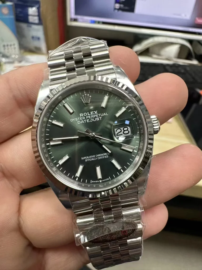 Clean Factory Rolex Datejust 126234 36mm SH3235 Green dial Jubilee bracelet