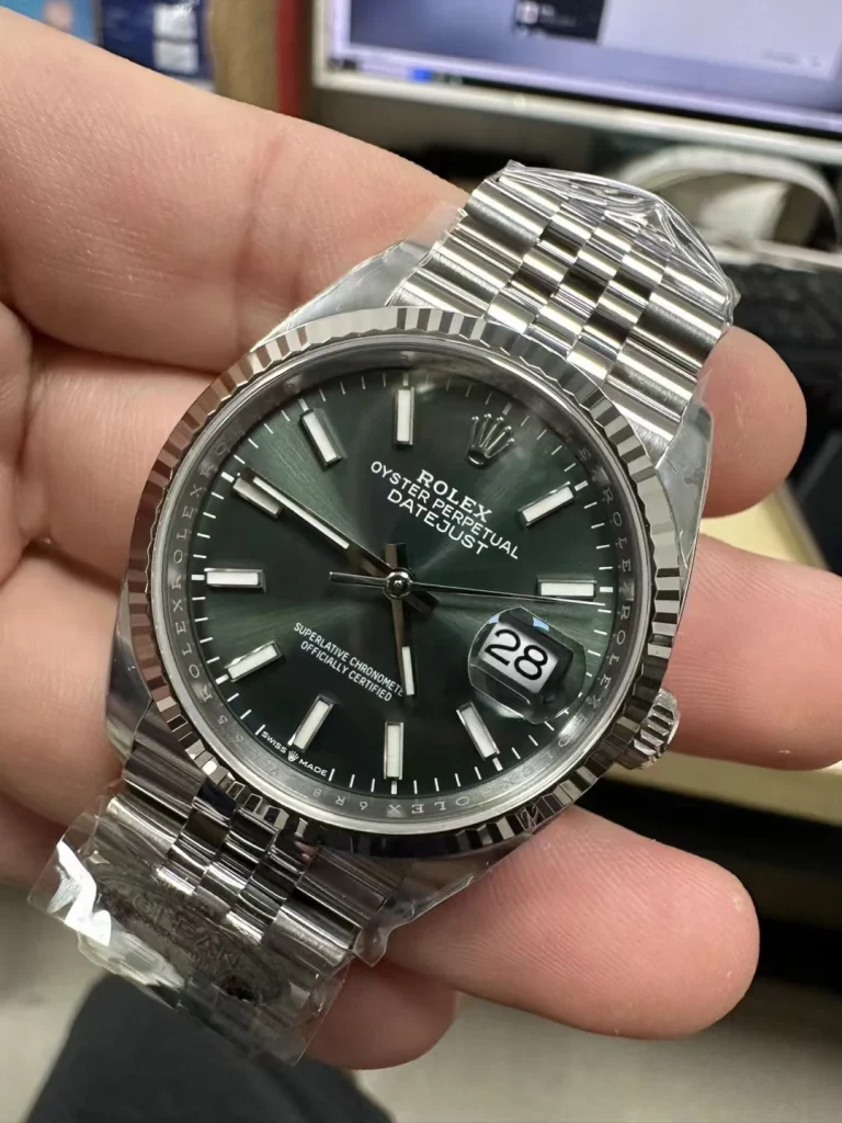 Clean Factory Rolex Datejust 126234 36mm SH3235 Green dial Jubilee bracelet