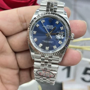 Clean Factory Rolex Datejust 126234 36mm SH3235 Blue Dial with Diamond Markers Jubilee bracelet