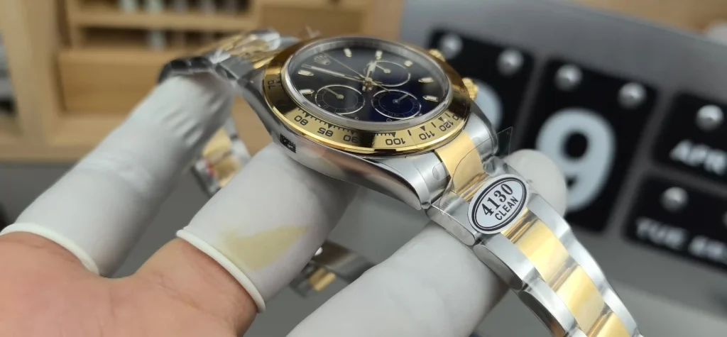 Clean Factory Rolex Daytona 116503 40mm SA4130 Superlumed black dial and hands in correct blue color Bracelet