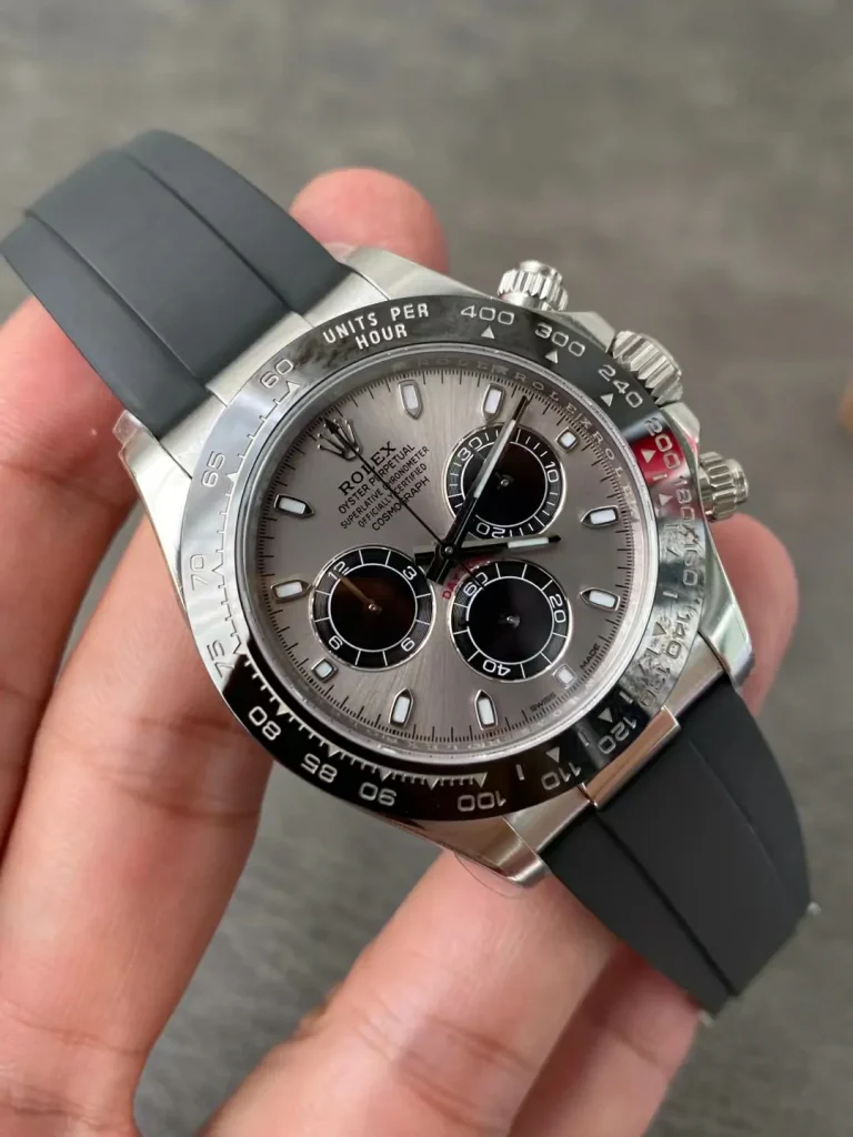 Clean Factory Rolex Daytona 116519 40mm Gray Dial Oysterflex strap