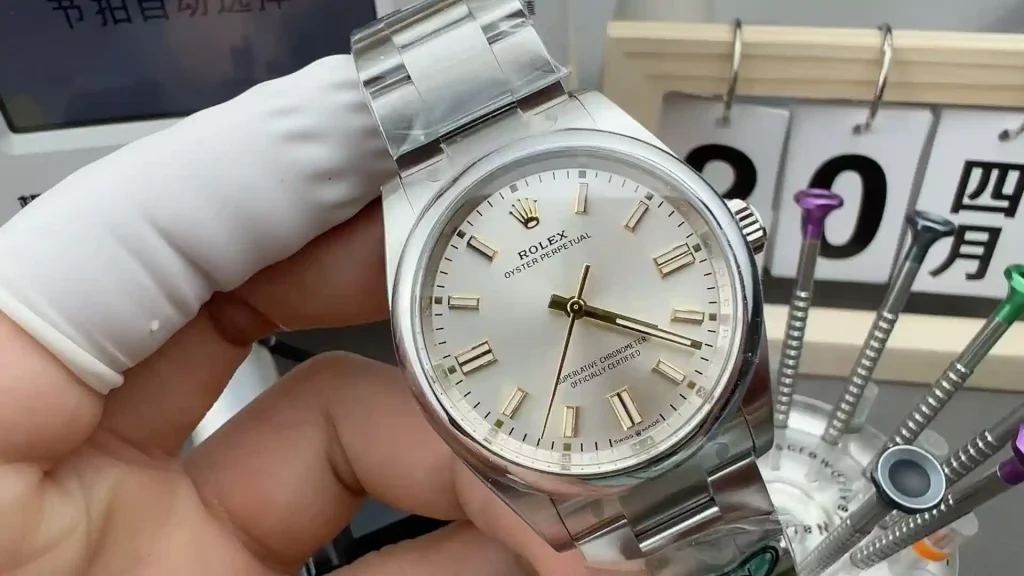 Clean Factory Rolex Oyster Perpetual 126000 36mm 3230 Silver Dial with Stick Markers Bracelet