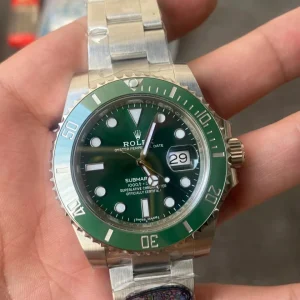 Clean Factory Rolex Submariner 116610LV 41mm 3135 Green Dial with Dot Markers (Super Blue Superlume Applied)