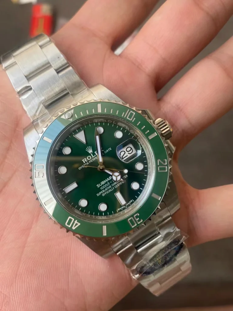 Clean Factory Rolex Submariner 116610LV 41mm 3135 Green Dial with Dot Markers (Super Blue Superlume Applied)