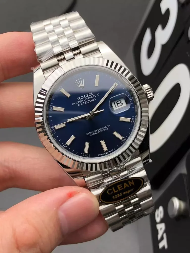 Clean Factory Rolex Datejust 126334-0002 41mm 3235 Blue Dial with Stick Markers Jubilee bracelet
