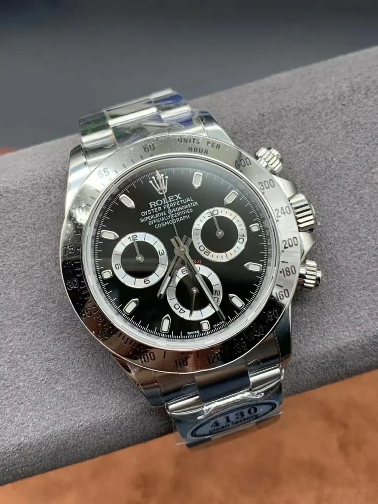 Clean Factory Rolex Daytona 116520 40mm Clean Factory Superlumed black dial and hands in correct blue Bracelet