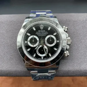 Clean Factory Rolex Daytona 116520 40mm Clean Factory Superlumed black dial and hands in correct blue Bracelet