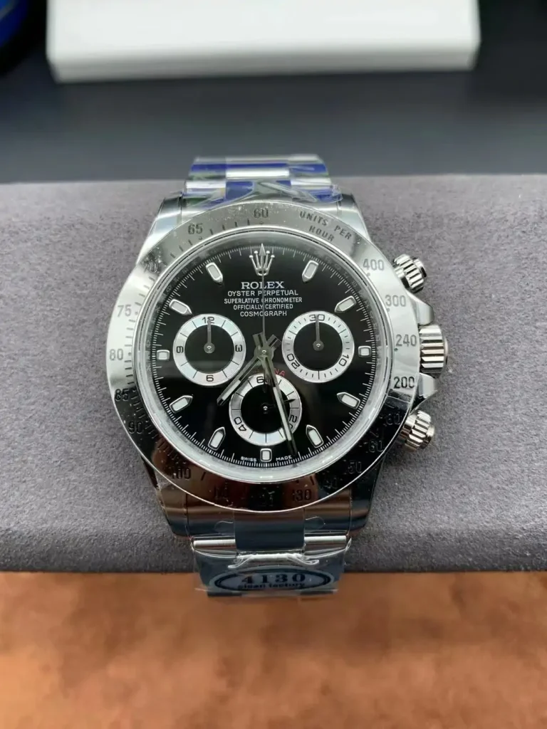 Clean Factory Rolex Daytona 116520 40mm Clean Factory Superlumed black dial and hands in correct blue Bracelet