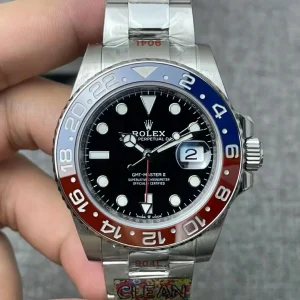 Clean Factory Rolex GMT-Master II 126710BLNR 40mm VR3186 Black Dial with Round Markers (Correct Hand Stack) – Superlume Oyster bracelet