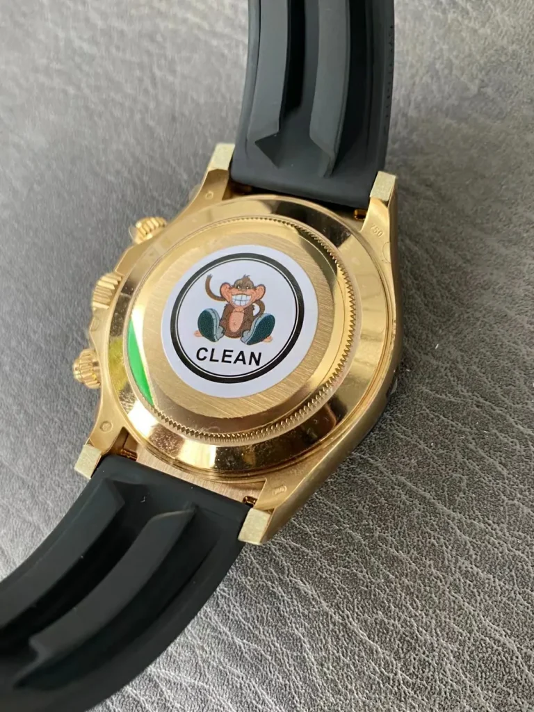 Clean Factory Rolex Daytona 116518 40mm Yellow Gold Dial with Black Subdials, Super Lume Hands Set Rubber strap