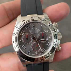 Clean Factory Rolex Daytona 116509 40mm Superlumed gray dial and hands in correct blue color Oysterflex strap
