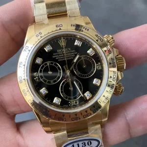 Clean Factory Rolex Daytona 116508 40mm Black Diamond Dial Bracelet