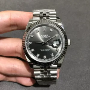 Clean Factory Rolex Datejust 126334 41mm 3235 Gray Dial with Diamond Markers Jubilee bracelet