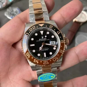 Clean Factory Rolex GMT-Master II 126711CHNR 40mm DD3285 Black Dial with Round Markers (Correct Hand Stack) – Superlume Oyster bracelet
