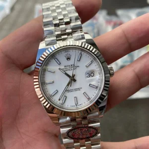 Clean Factory Rolex Datejust 126334 41mm SH3235 White Dial with Stick Markers Jubilee bracelet