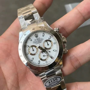 Clean Factory Rolex Daytona 116520 40mm SA4130 Clean Factory Superlumed white dial and hands in correct blue Bracelet
