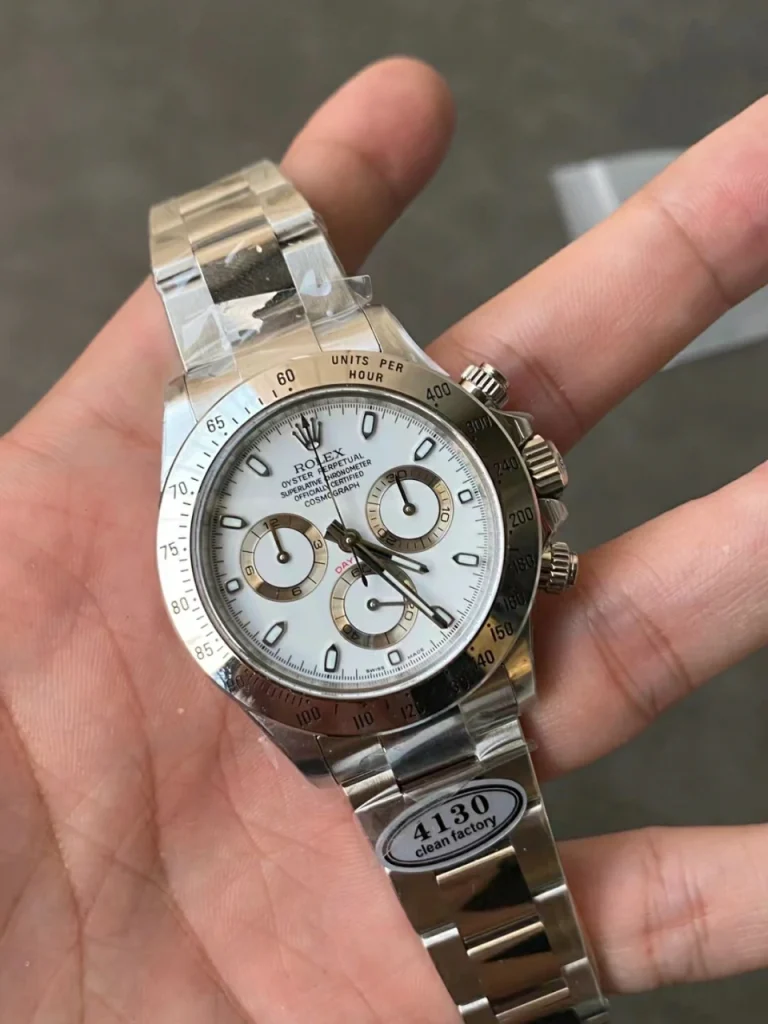 Clean Factory Rolex Daytona 116520 40mm SA4130 Clean Factory Superlumed white dial and hands in correct blue Bracelet