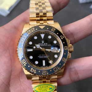 Clean Factory Rolex GMT-Master II 126718 40mm DD3285 Black Dial with Round Markers (Correct Hand Stack) – Superlume Jubilee bracelet