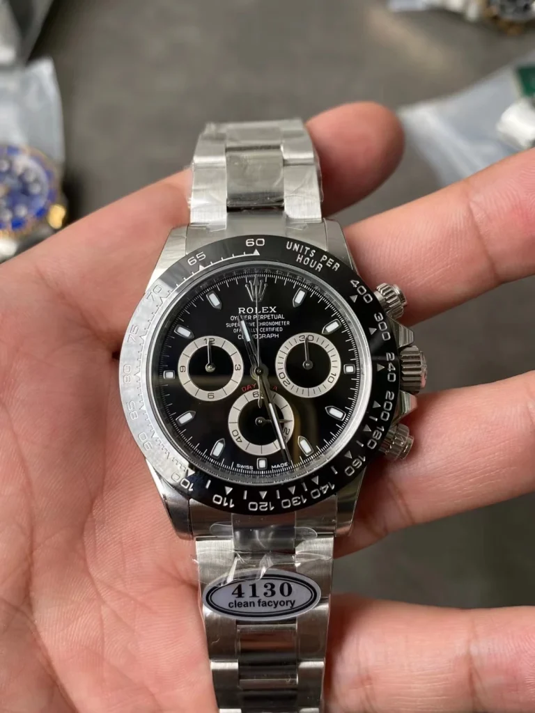 Clean Factory Rolex Daytona 116500 40mm V3 Clean Factory Superlumed black dial and hands in correct blue Bracelet