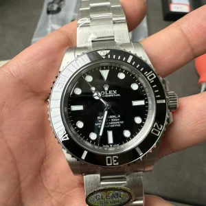 Clean Factory Rolex Submariner 124060LN 40mm 3230 Black Dial with Dot Markers (Super Blue Superlume Applied)
