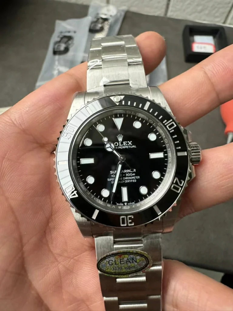 Clean Factory Rolex Submariner 124060LN 40mm 3230 Black Dial with Dot Markers (Super Blue Superlume Applied)