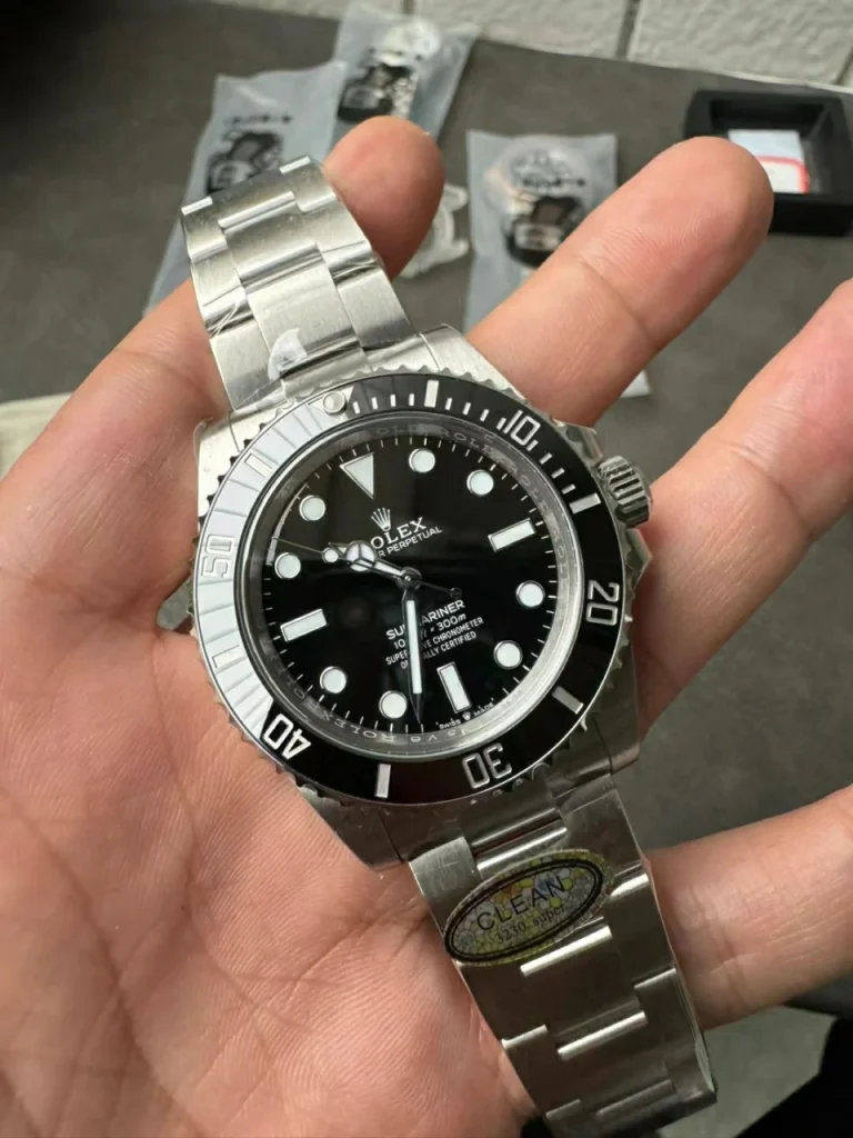 Clean Factory Rolex Submariner 124060LN 40mm 3230 Black Dial with Dot Markers (Super Blue Superlume Applied)