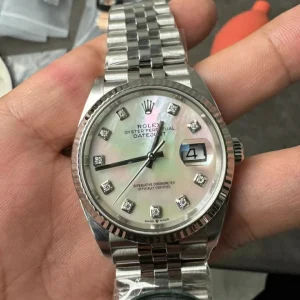 Clean Factory Rolex Datejust 126234 36mm 3235 Mother of Pearl Dial with Diamonds Markers Jubilee bracelet
