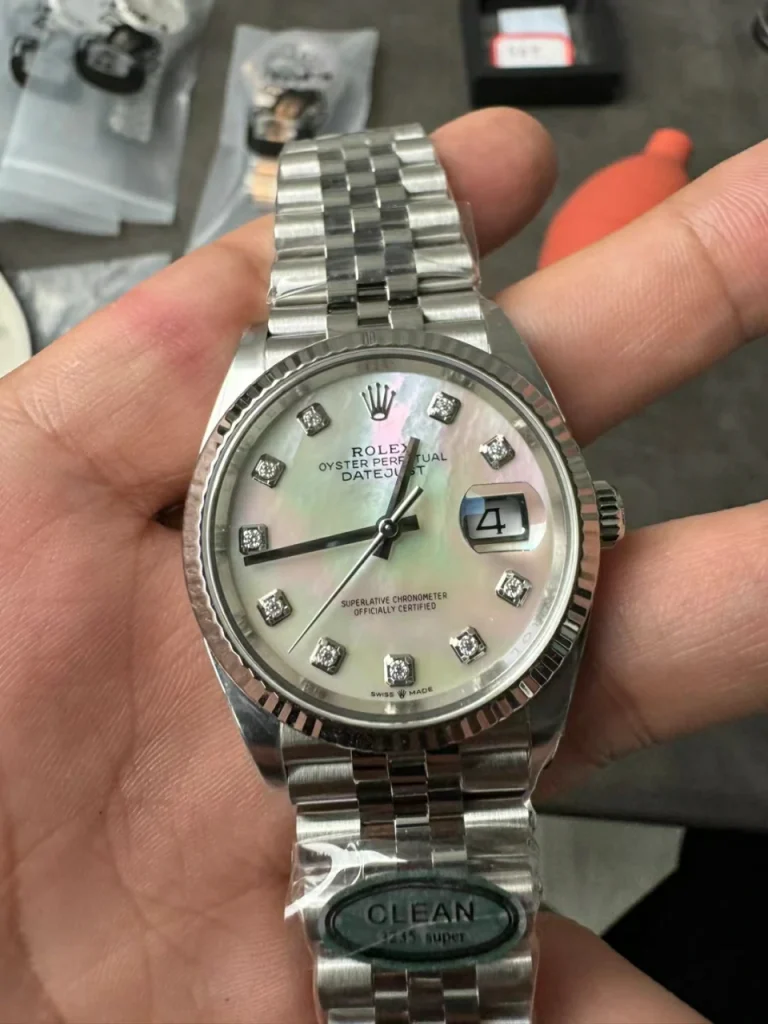 Clean Factory Rolex Datejust 126234 36mm 3235 Mother of Pearl Dial with Diamonds Markers Jubilee bracelet