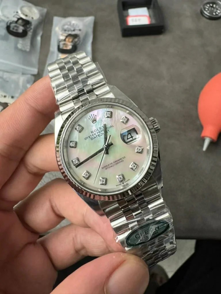 Clean Factory Rolex Datejust 126234 36mm 3235 Mother of Pearl Dial with Diamonds Markers Jubilee bracelet