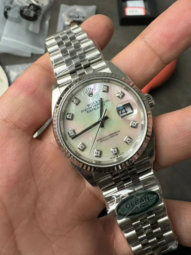 Clean Factory Rolex Datejust 126234 36mm 3235 Mother of Pearl Dial with Diamonds Markers Jubilee bracelet