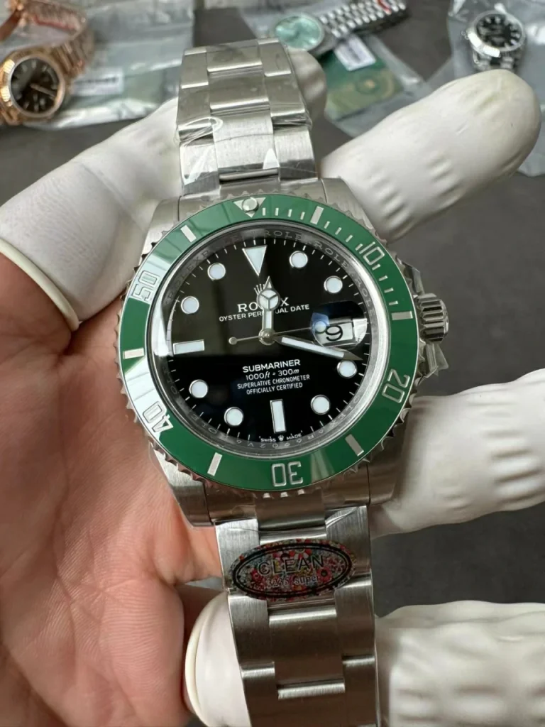 Clean Factory Rolex Submariner 126610 41mm 3235 Black Dial with Dot Markers with Blue Superlume Applied Bracelet