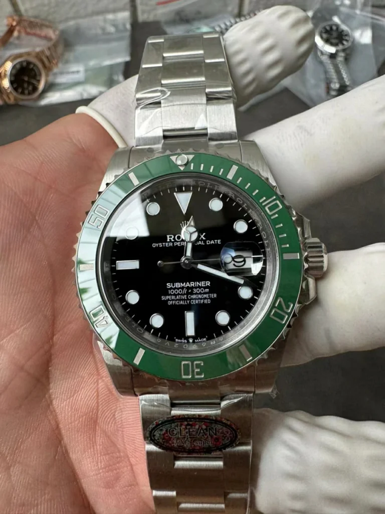 Clean Factory Rolex Submariner 126610 41mm 3235 Black Dial with Dot Markers with Blue Superlume Applied Bracelet