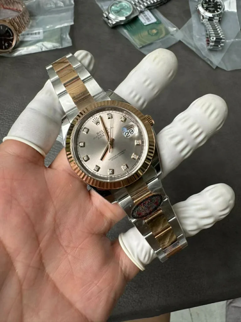 Clean Factory Rolex Datejust 126331 41mm SH3235 Champagne Dial with Diamonds markers Oyster bracelet