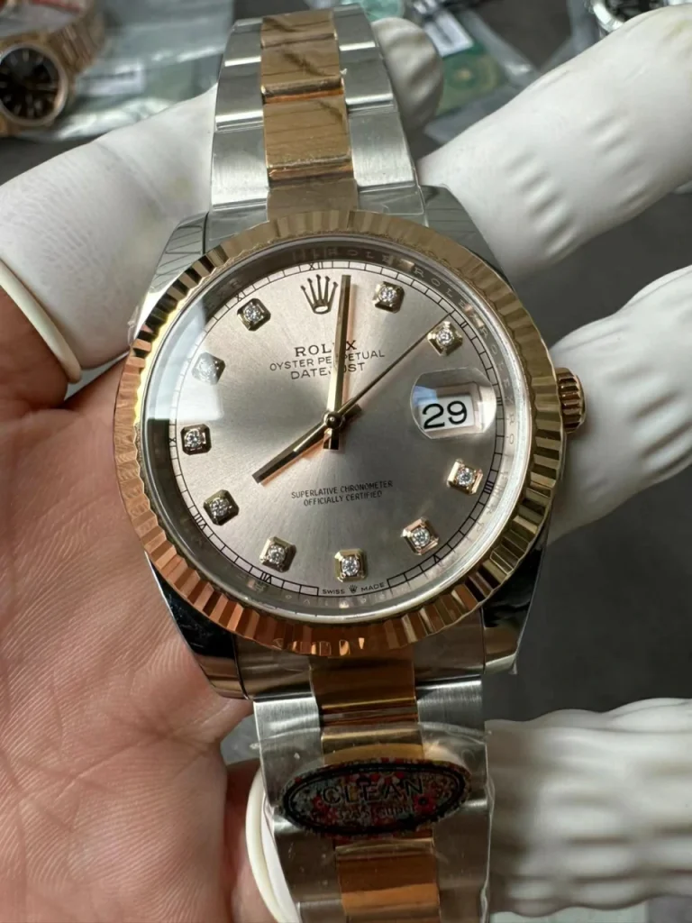 Clean Factory Rolex Datejust 126331 41mm SH3235 Champagne Dial with Diamonds markers Oyster bracelet