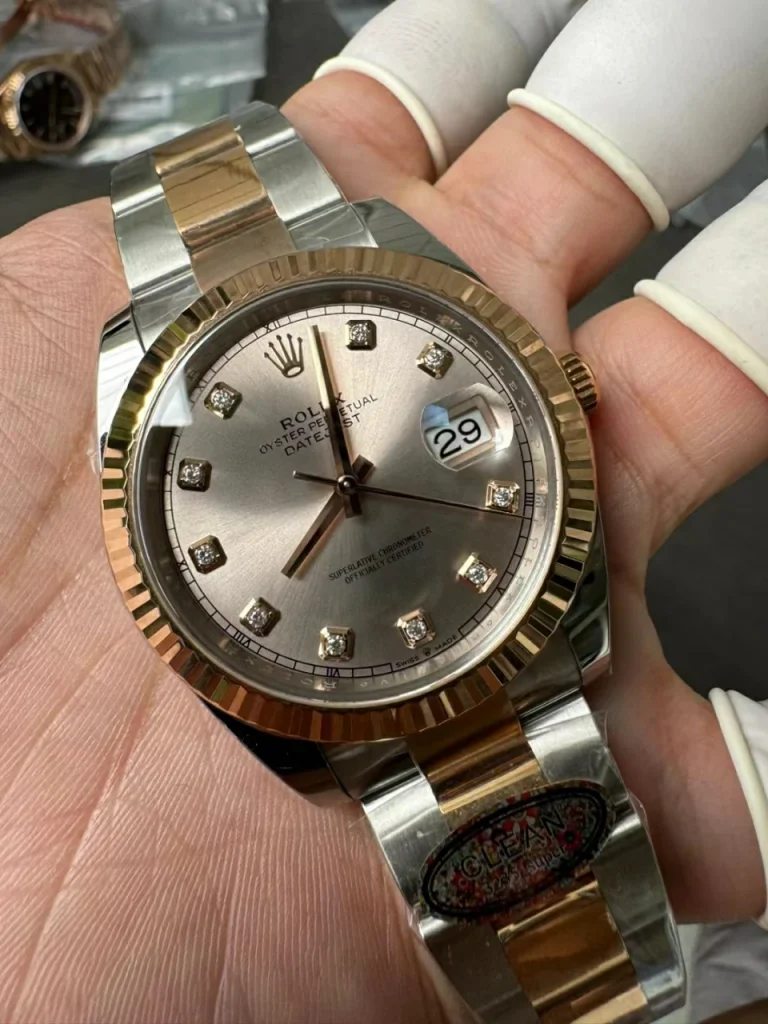 Clean Factory Rolex Datejust 126331 41mm SH3235 Champagne Dial with Diamonds markers Oyster bracelet