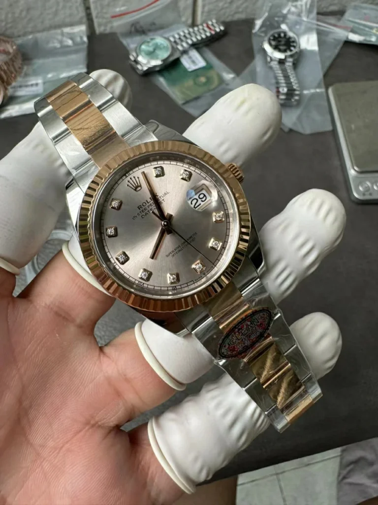 Clean Factory Rolex Datejust 126331 41mm SH3235 Champagne Dial with Diamonds markers Oyster bracelet