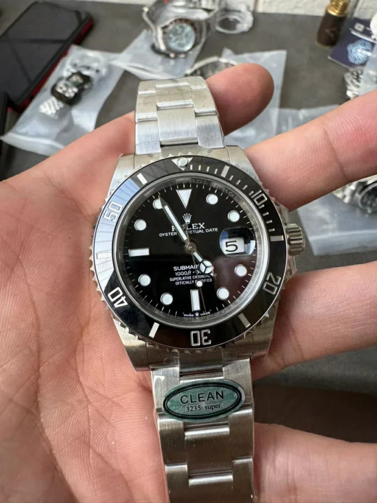 Clean Factory Rolex Submariner 126610LN 41mm 3235 Black Dial with Dot Markers with Blue Superlume Applied