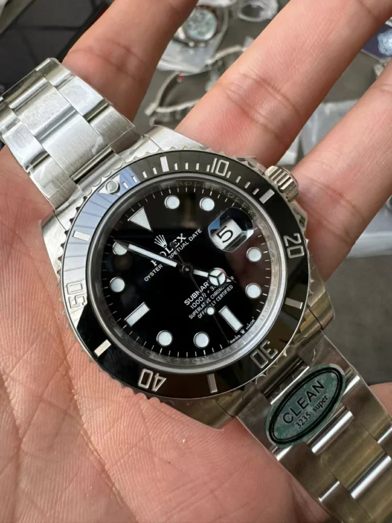 Clean Factory Rolex Submariner 126610LN 41mm 3235 Black Dial with Dot Markers with Blue Superlume Applied