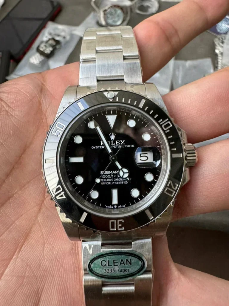Clean Factory Rolex Submariner 126610LN 41mm 3235 Black Dial with Dot Markers with Blue Superlume Applied