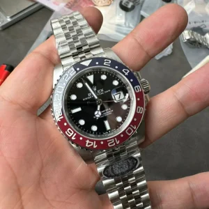 Clean Factory Rolex GMT-Master II 126710BLRO 40mm DD3285 V2+ Black Dial with Round Markers (Correct Hand Stack) – Superlume Jubilee bracelet