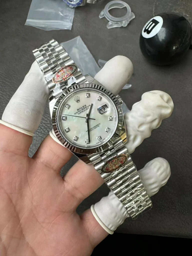 Clean Factory Rolex Datejust 126334 41mm 3235 Mother of Pearl Dial with Diamonds Markers Jubilee bracelet
