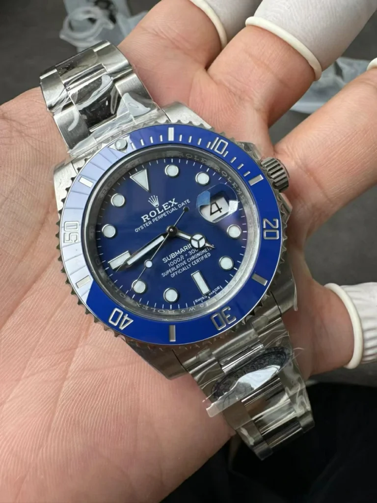 Clean Factory Rolex Submariner 116619LB 41mm DD3135 Blue Dial with Dot Markers (Super Blue Superlume Applied)