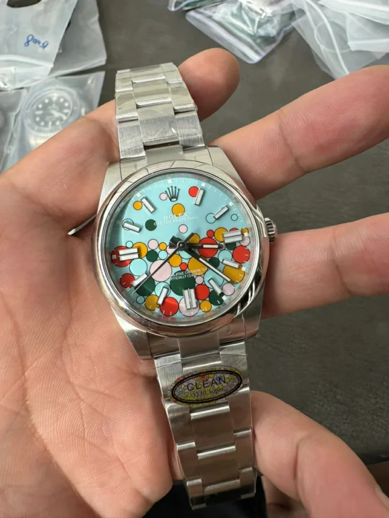 Clean Factory Rolex Oyster Perpetual 124300 41mm 3230 Celebration Dial with Stick Markers Bracelet