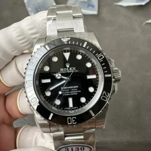 Clean Factory Rolex Submariner 114060 40mm Black Dial with Dot Markers (Super Blue Superlume Applied)