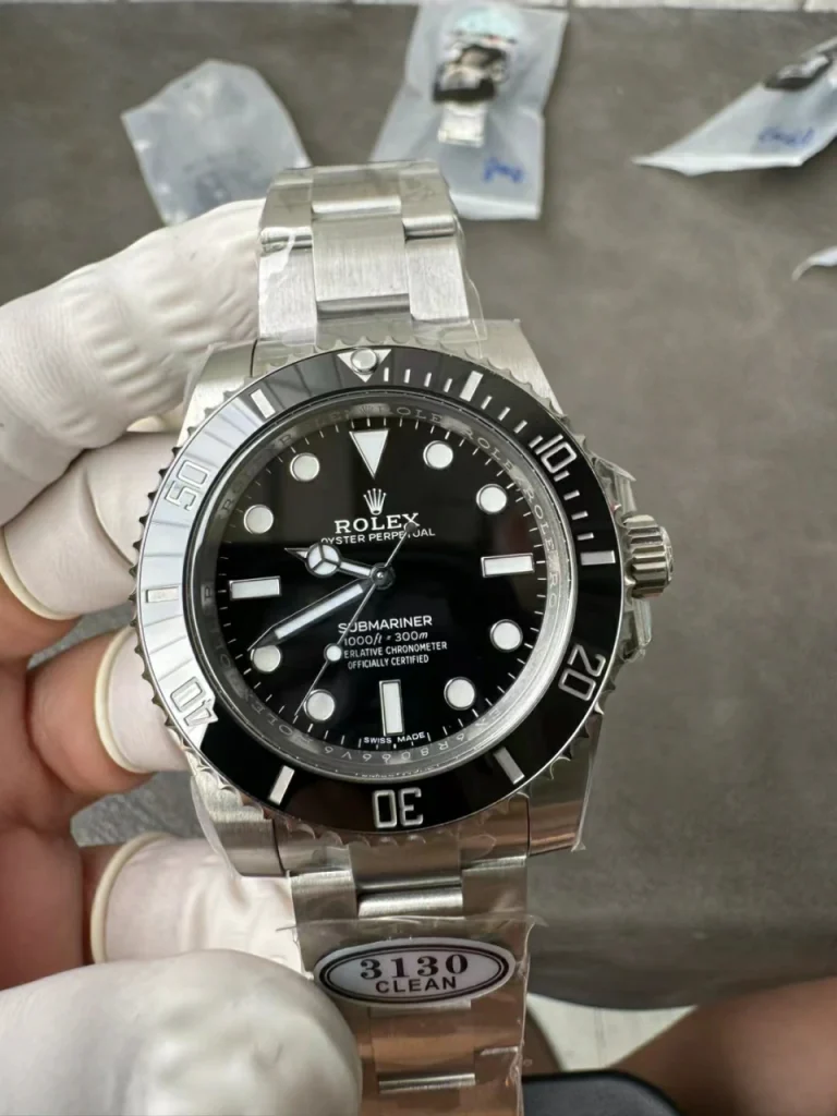 Clean Factory Rolex Submariner 114060 40mm Black Dial with Dot Markers (Super Blue Superlume Applied)